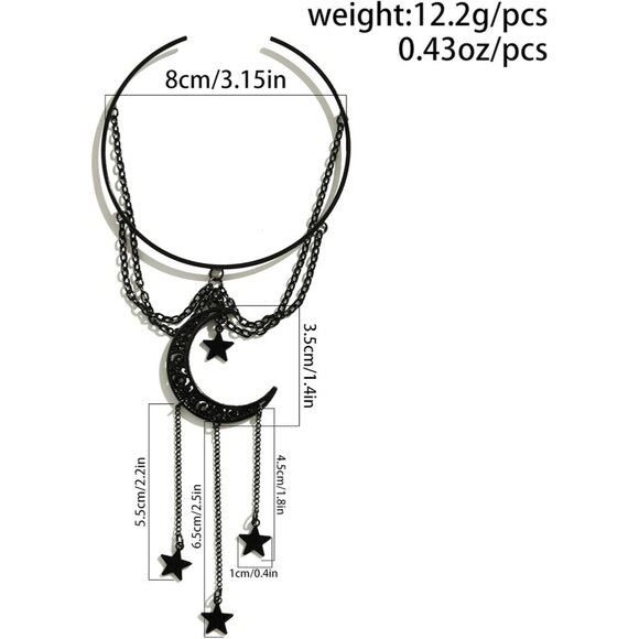 Gothic Arm Cuff Bracelets Plastic Open Cross Crescent Moon Punk Style - Picture 5 of 5